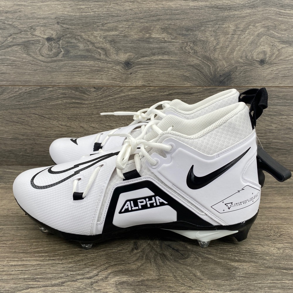 Nike Alpha Menace Detachable Football Cleats Mens 12.5 White Black DR5662-102